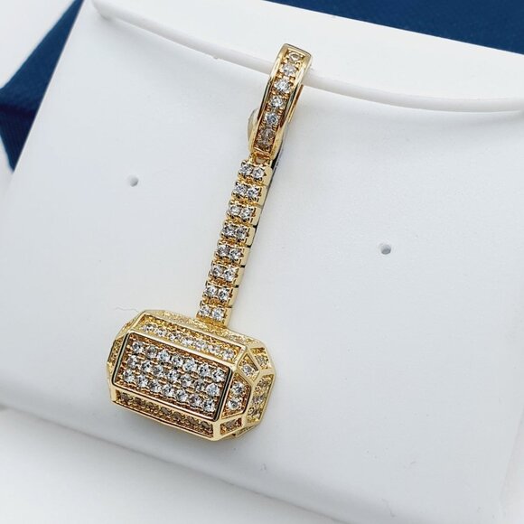 "14K Gold Plated Cubic Zircon Pendant, INUS1BR062 - Picture 7 of 11